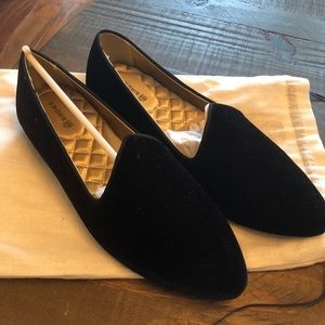 Birdies black velvet flats